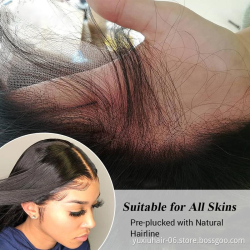 Wholesale 13 by 6 Brazilian Human Lace Front Wigs Silky Straight Pre Plucked Transparent Lace Frontal Wig for Black women